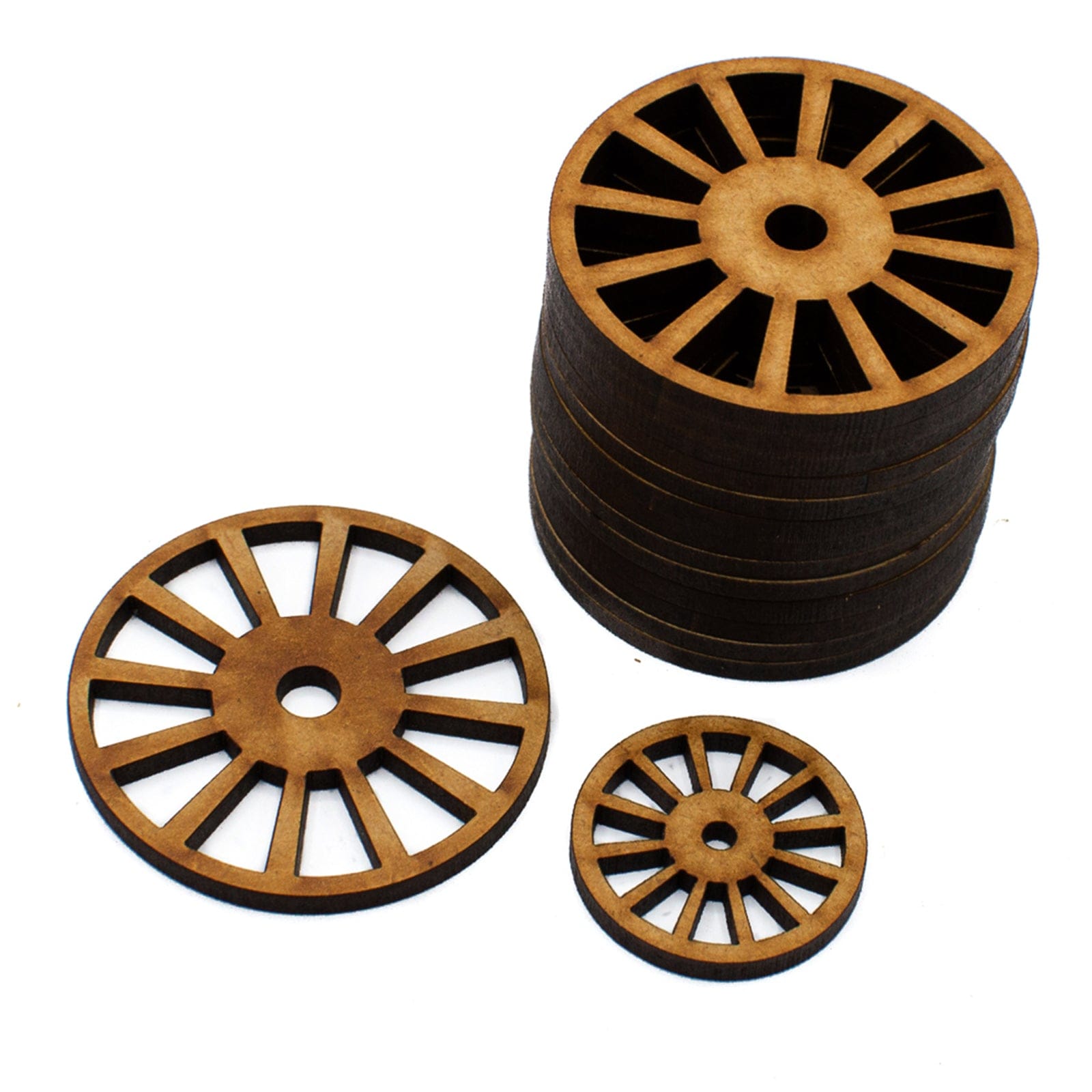 Model Train - Vintage Coach Wheels Craft Shapes - LaserworksUK