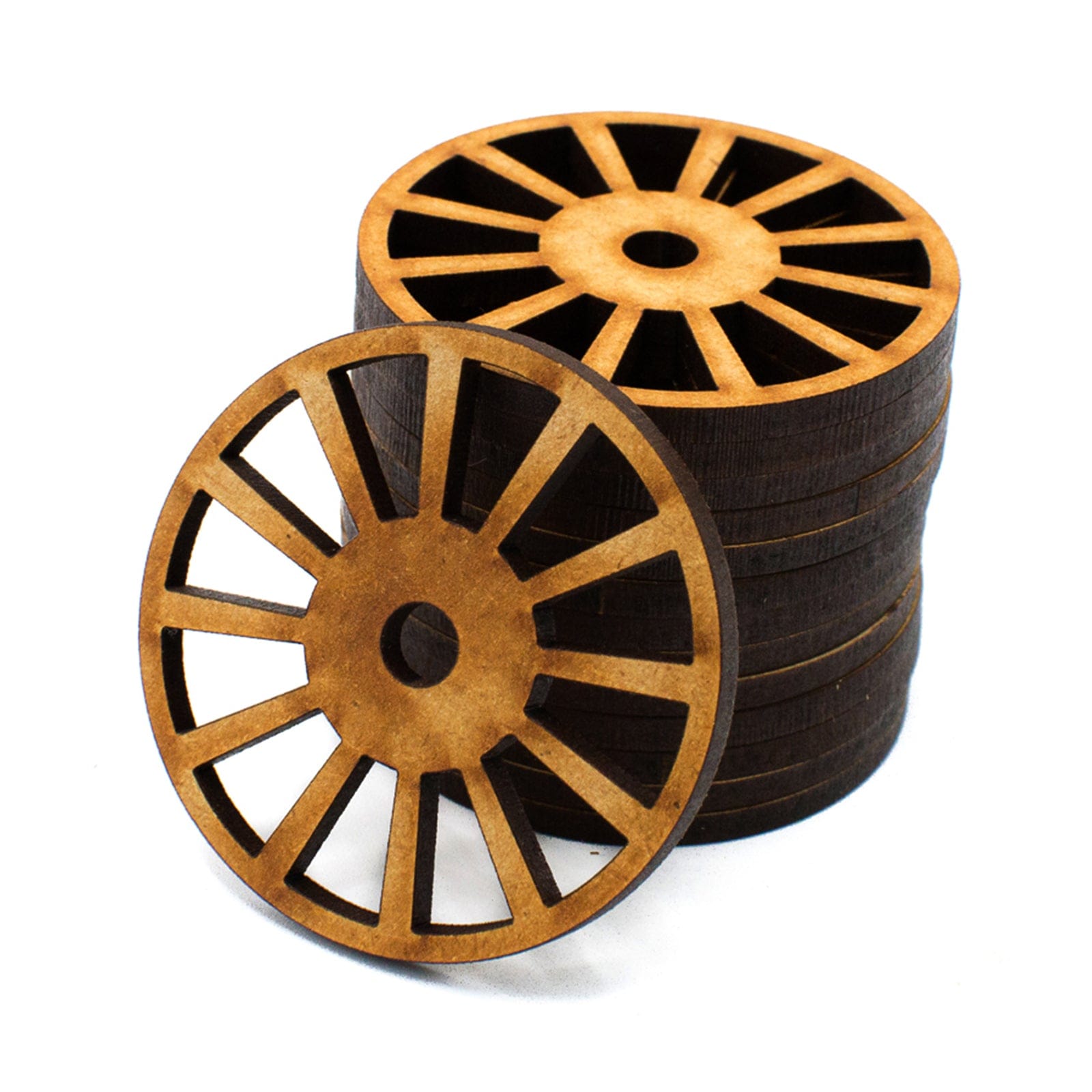 Model Train - Vintage Coach Wheels Craft Shapes - LaserworksUK