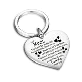 Mum stainless steel Keyring - Mum Heart Keychain - LaserworksUK