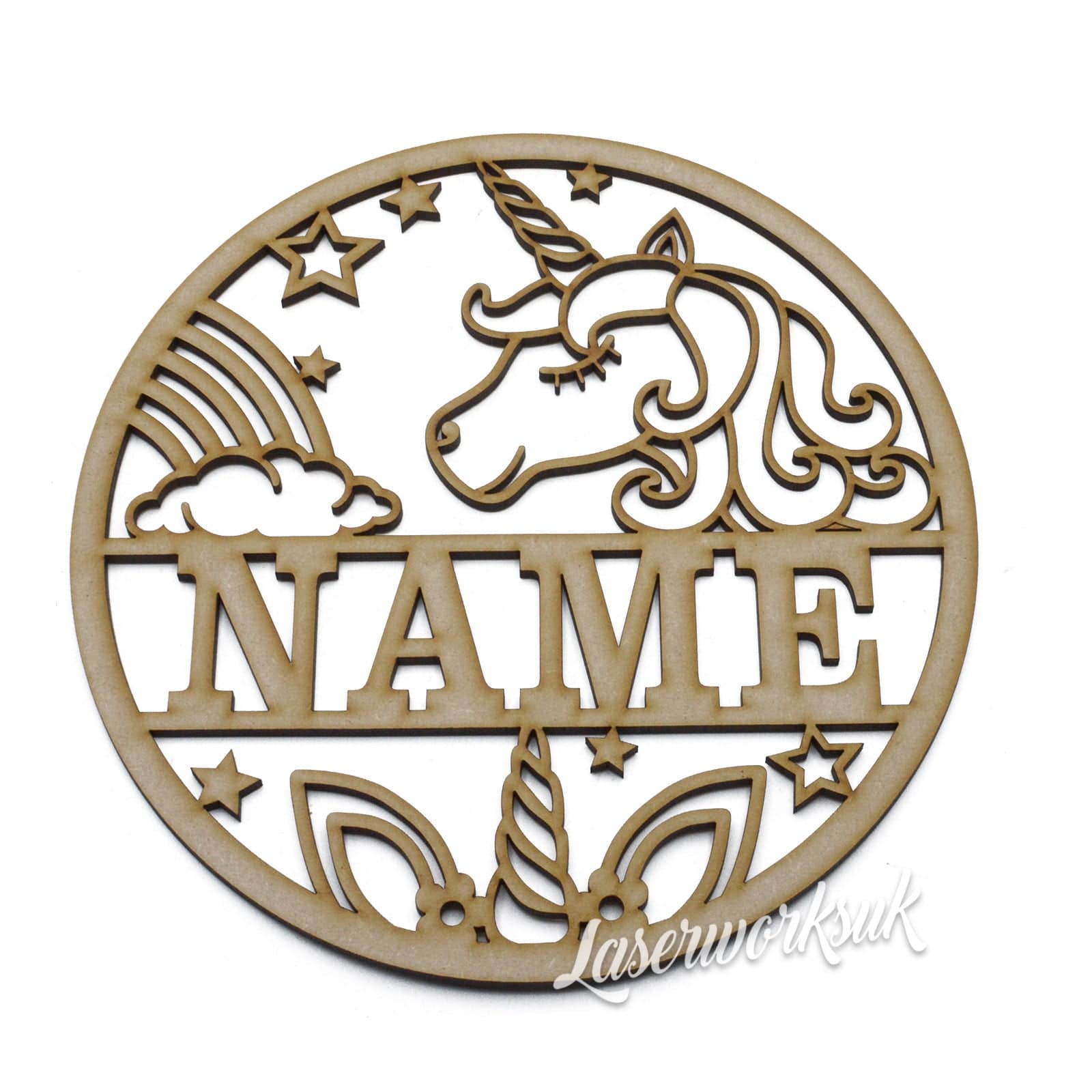 Personalised 3D Unicorn Layered Sign - LaserworksUK