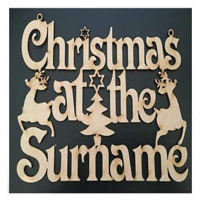Personalised Christmas at the Surnames Plaque - LaserworksUK