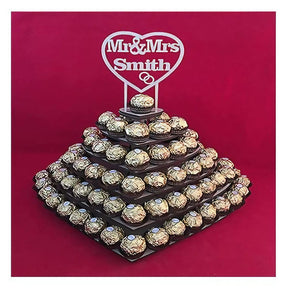 Personalised Ferrero Rocher Heart Wedding Display Stand - LaserworksUK