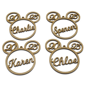 Personalised Mickey Mouse Head Christmas Tree Bauble - LaserworksUK