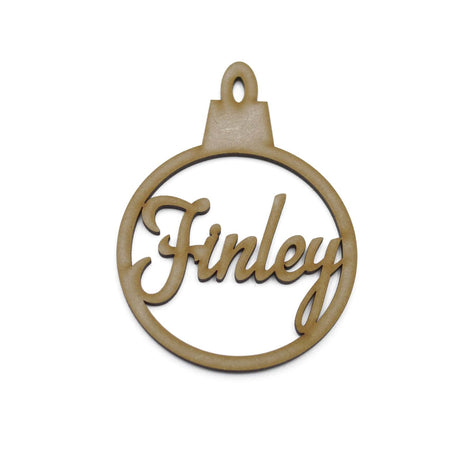 4x Personalised Named Christmas Tree MDF Baubles - LaserworksUK