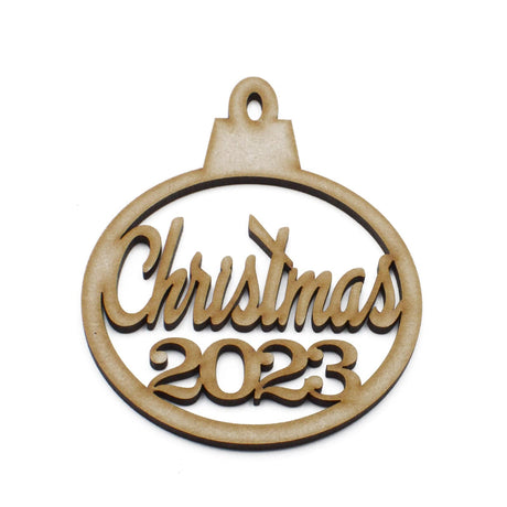 4x Personalised Named Christmas Tree MDF Baubles - LaserworksUK