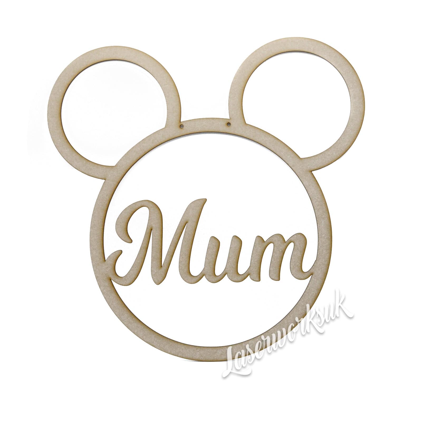 Personalised Wood & Acrylic Hoop Wreath Wall Plaque - Any Name Text, Baby Nursery 30cm
