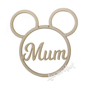 Personalised Named Hoops - Mickey Mouse Style Wreath - LaserworksUK