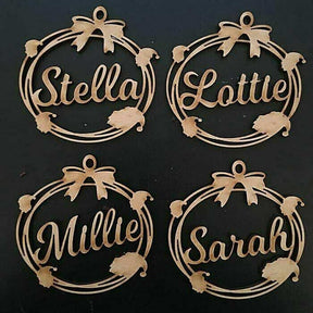 Personalised Santa Baubles | MDF Gift Tags - LaserworksUK