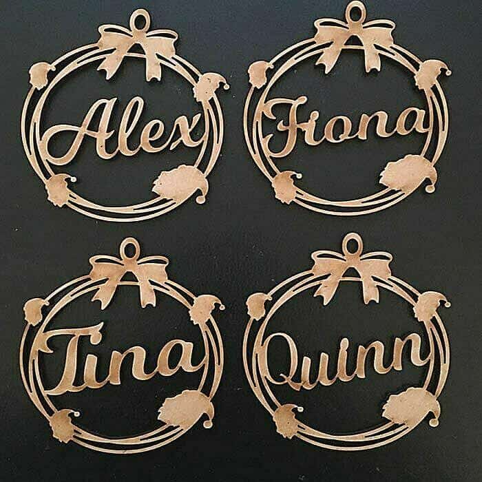 Personalised Santa Baubles | MDF Gift Tags - LaserworksUK