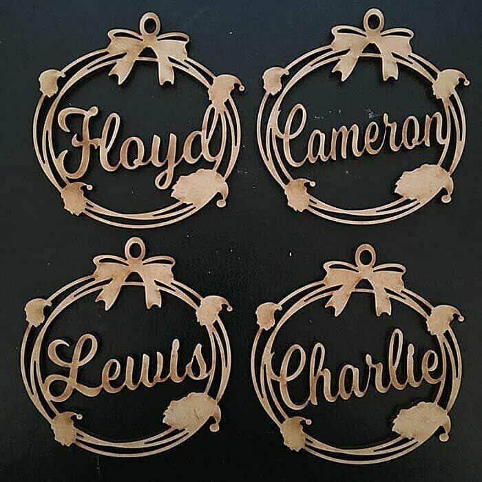 Personalised Santa Baubles | MDF Gift Tags - LaserworksUK