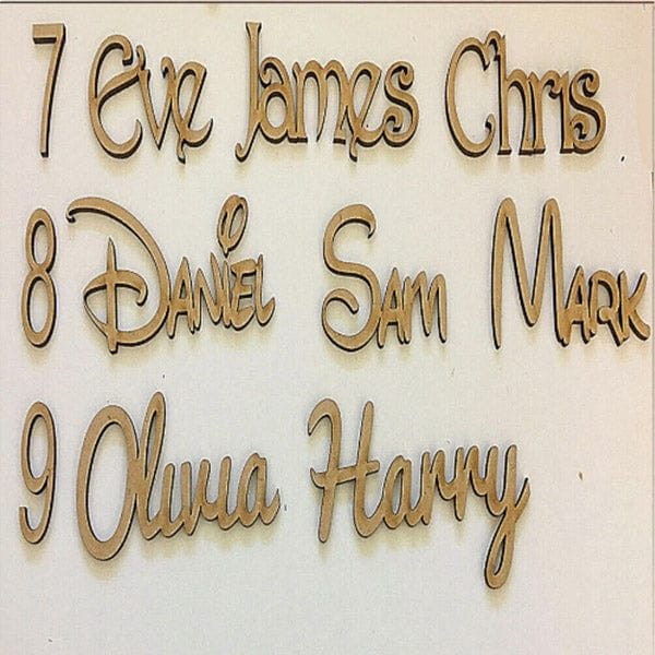 Personalised Script Names Words & Letters | Laserworksuk - LaserworksUK