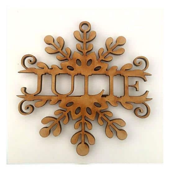 Personalised Snowflake Christmas Tree Bauble - With Hanging Hole - Laserworksuk