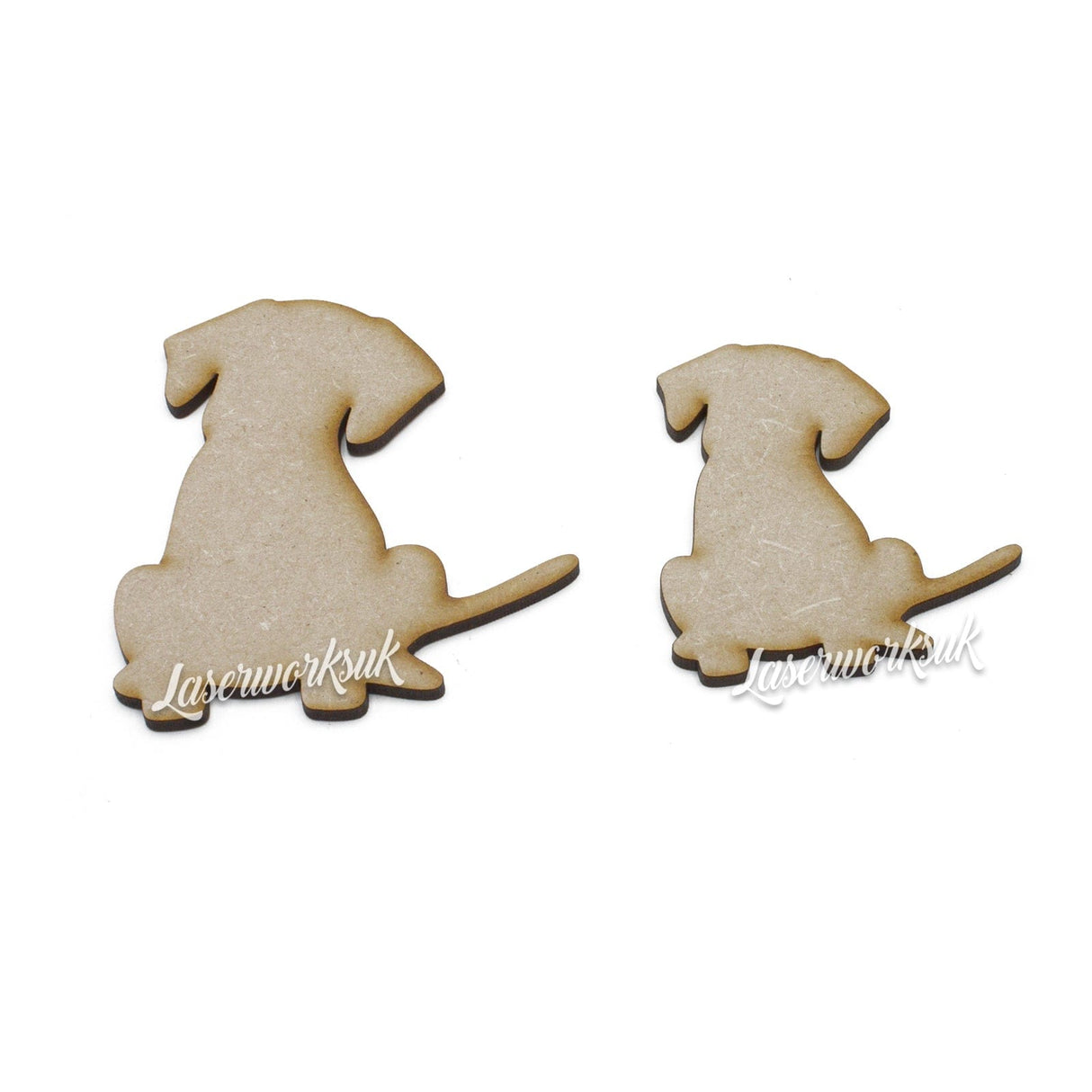 Puppy Dog Cute MDF Wooden Craft Shapes - Laserworksuk