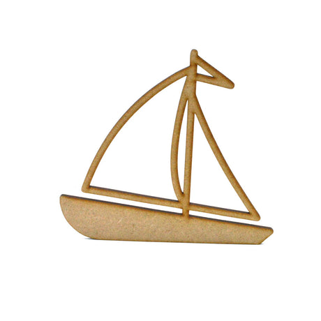 Sailing Boat Craft Shapes - Wooden Outline Yacht Shapes - Laserworksuk
