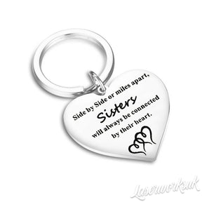 Sisters Keyring - Stainless Steel Key Chain - LaserworksUK