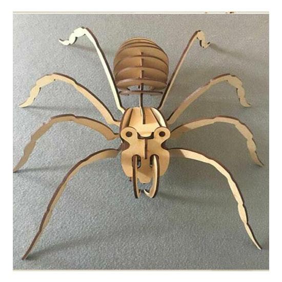 LaserworksUK Spider 3d Wooden Puzzle - Laser Cut 3D Model - Mdf Crafts