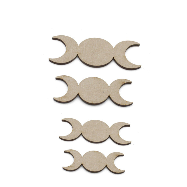 Triple Moon Goddess Symbol Wooden Craft Shapes - Laserworksuk