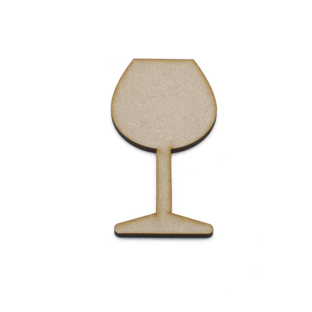 Wine Glass Craft Shapes, Wooden MDF Embellishments - Laserworksuk