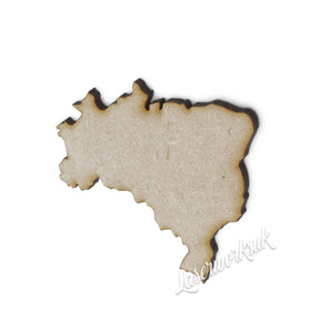 Wooden Brazil Maps - Brazilian Map Outline Shapes - LaserworksUK