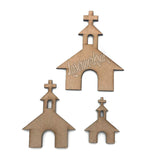 Wooden Church Cathedral | MDF Craft Shape Embellishments - Laserworksuk