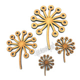 Wooden Craft Flower - Dandelion Shapes - Laserworksuk
