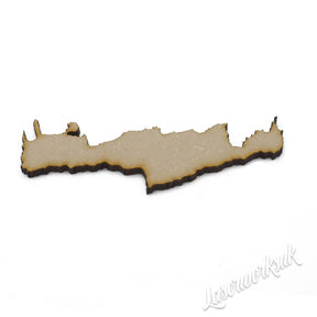 Wooden Crete Maps - Craft Map Outline Shapes - LaserworksUK
