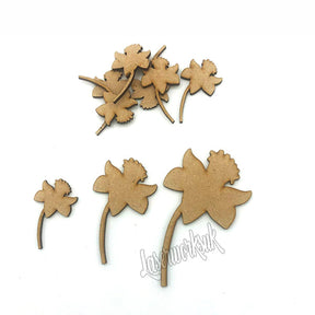 Wooden Daffodil Craft Flower Shape - Flower of Wales - Narcissus - LaserworksUK