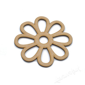 Wooden Daisy Flower Outline Shapes - Craft Flower - LaserworksUK