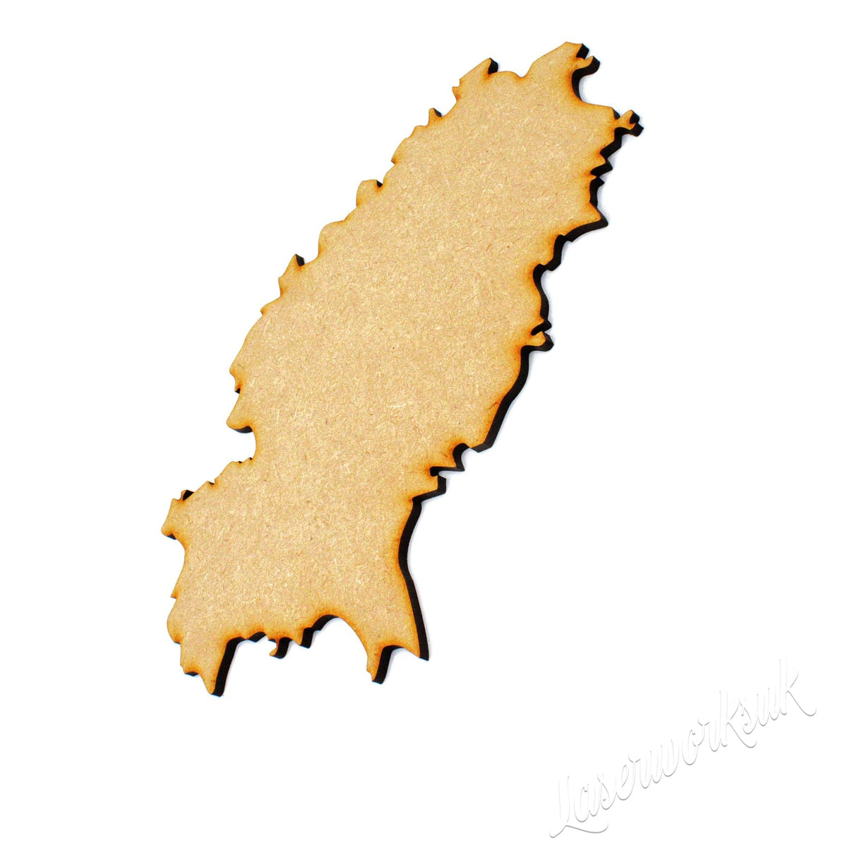 LaserworksUK Wooden Map for Crafts Wooden Ibiza Maps -  Spanish Island Outline Shapes