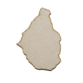 Wooden Island of Montserrat Map - Lesser Antilles Map Shape - LaserworksUK