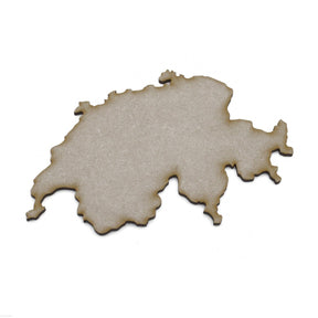 Wooden Switzerland Outline Map - Swedish Map Shape - LaserworksUK