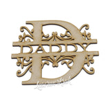 Wooden MDF Daddy Monogram Word - Laserworksuk