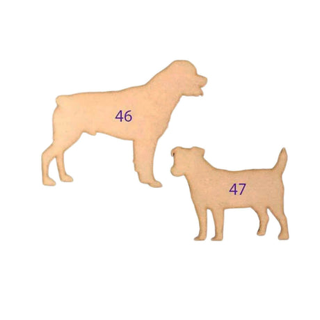 Wooden MDF Dog Craft Shapes - 50+ Breeds Available - Laserworksuk