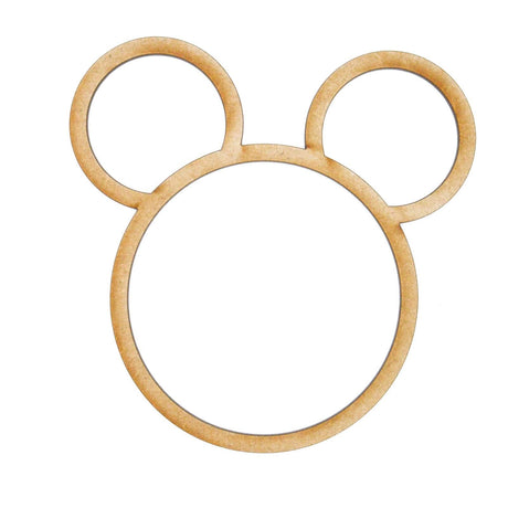 Wooden MDF Mickey Mouse Style Head Outline Shape - Laserworksuk