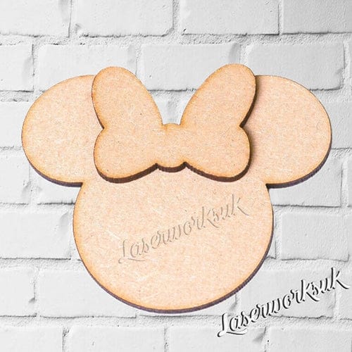 Wooden Mickey Minnie Mouse Head Craft Shapes - Laserworksuk