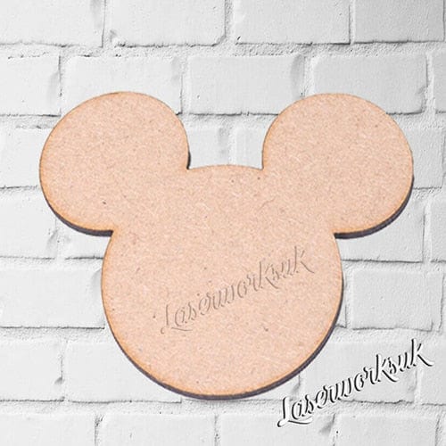Wooden Mickey Minnie Mouse Head Craft Shapes - Laserworksuk