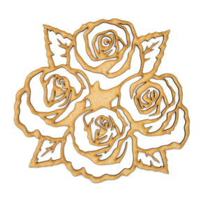 Wooden Rose Bouquet Craft Flower Shapes | Wooden Craft Roses - LaserworksUK