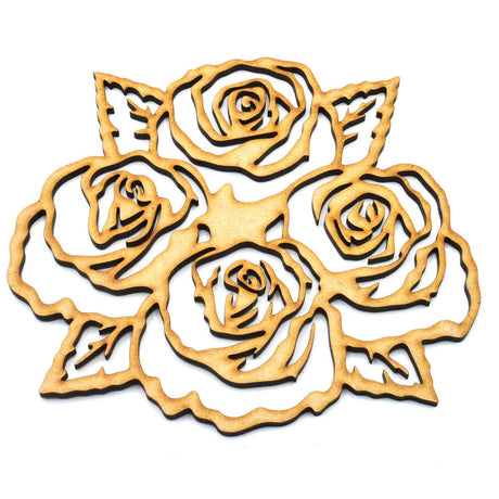 Wooden Rose Bouquet Craft Flower Shapes | Wooden Craft Roses - LaserworksUK