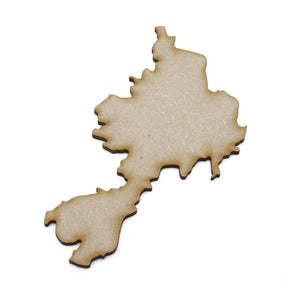 Wooden Sark Map - Channel Island Map Outline Shape - LaserworksUK