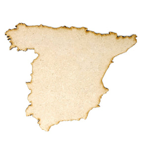 Wooden Spain Maps - Spanish Map Outline Shapes - LaserworksUK