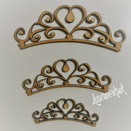Wooden Tiara Craft Shapes - Queen Princess Headband Crown - Laserworksuk
