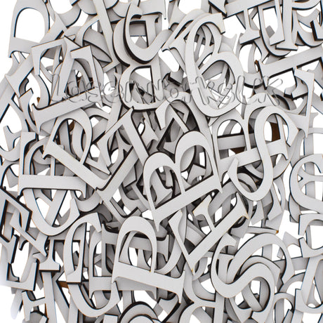 White Painted MDF Wooden Letters - Cambria Font 2cm - 30cm - Laserworksuk