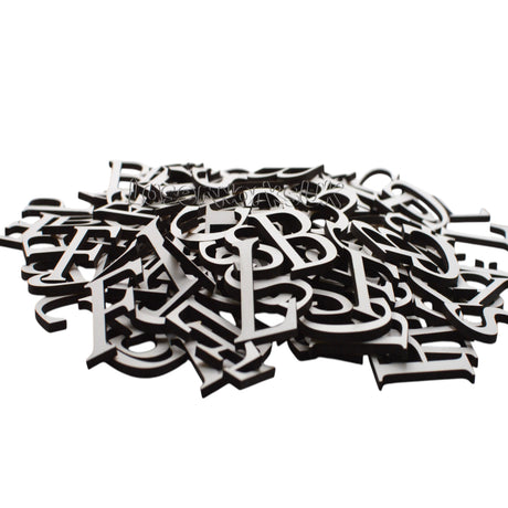 White Painted MDF Wooden Letters - Cambria Font 2cm - 30cm - Laserworksuk