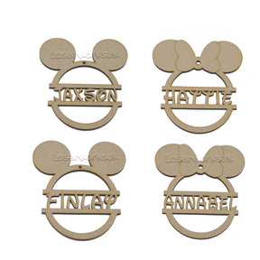 Personalised Mickey & Minnie Mouse Style Christmas Tree Bauble - LaserworksUK