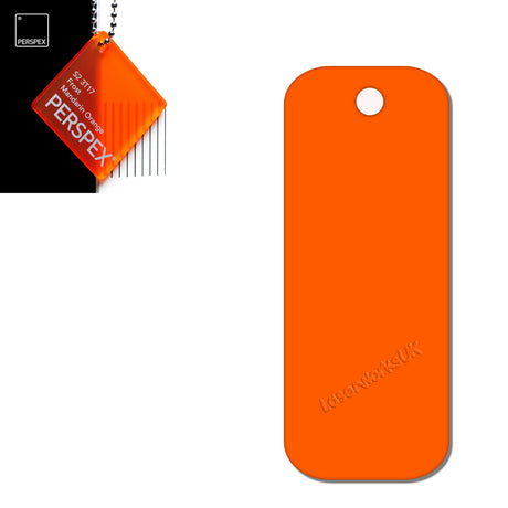Acrylic Rectangle Keyring Blank Fobs (8cm Pack of 10) - Laserworksuk