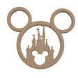 Wooden Mickey Mouse Head & Castle Craft Shapes - LaserworksUK