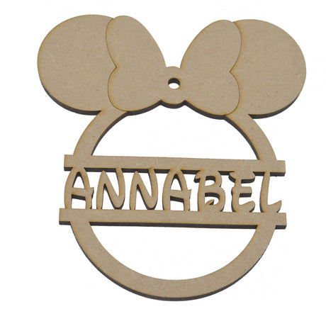Personalised Mickey & Minnie Mouse Style Christmas Tree Bauble - Laserworksuk