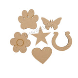 Mixed Craft Shapes - 3mm Medite MDF Embellishments - Laserworksuk