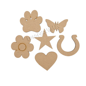 Mixed Craft Shapes - 3mm Medite MDF Embellishments - Laserworksuk