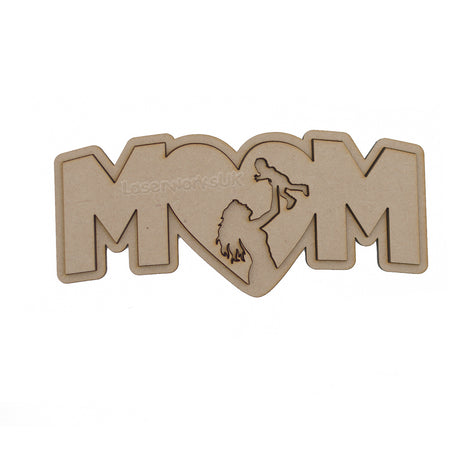 Wooden Mum & Baby Sign with Base - LaserworksUK